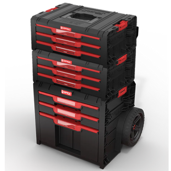 Qbrick system pro black zestaw skrzyń na kołach z szufladami numer 3